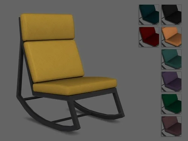 Nifty Knitting Required Ashen Rocking Chair - The Sims 4 Custom Content