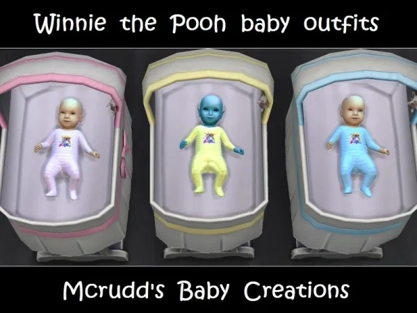 Maxis Match mcrudd's Winnie the Pooh and friends baby outfits - The Sims 4 Custom Content