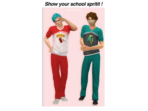 Maxis Match Show your school spirit Male by PvrpleHaze Sims - The Sims 4 Custom Content