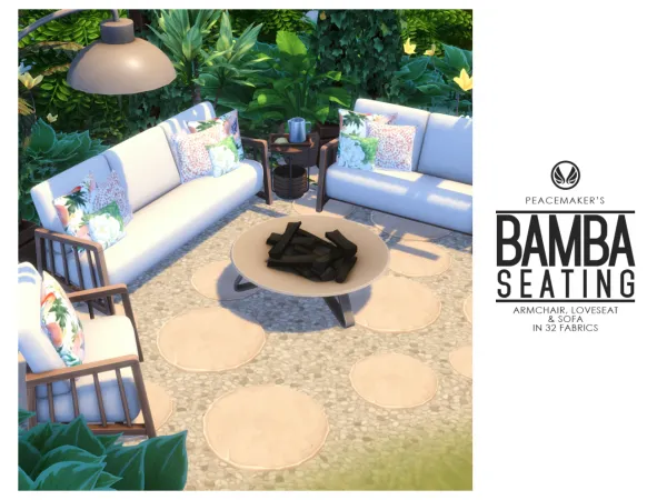 Maxis Match Bamba Seating Outdoor Inspired Comfort Set - The Sims 4 Custom Content