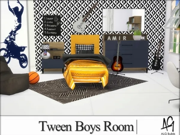 Alpha ALGbuilds' Tween Boys Room - The Sims 4 Custom Content