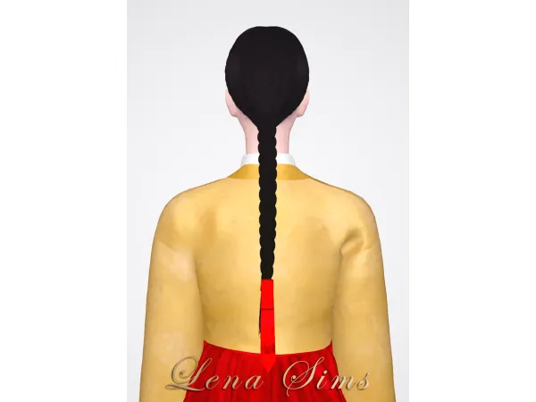 Alpha [Lena Sims] Daeng gi Hair by Lena Sims - The Sims 4 Custom Content