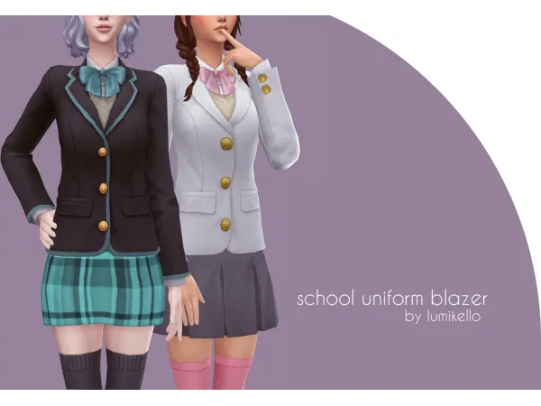 Maxis Match School Uniform Blazer TF EF - The Sims 4 Custom Content