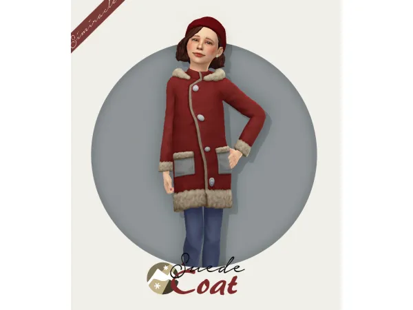 Maxis Match Suede Coat Kids Version - The Sims 4 Custom Content
