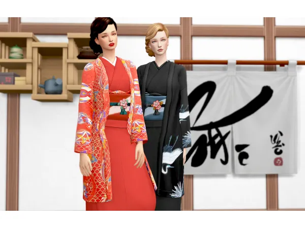 Maxis Match ChloeM EA Kimono Recolor - The Sims 4 Custom Content