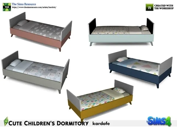 kardofe_Cute Children's Dormitory_Bed of infants - The Sims 4 Custom Content