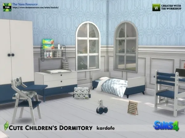 Maxis Match kardofe_Cute Children's Dormitory_ - The Sims 4 Custom Content