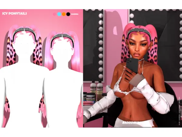 ICY PONYTAILS + ACCESSORY by BADDDIESIMS