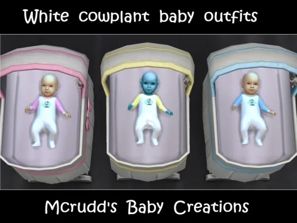 Maxis Match mcrudd's White cowplant baby outfits - The Sims 4 Custom Content