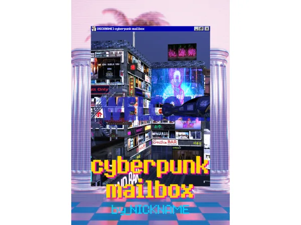 Alpha [NICKNAME] cyberpunk mailbox - The Sims 4 Custom Content