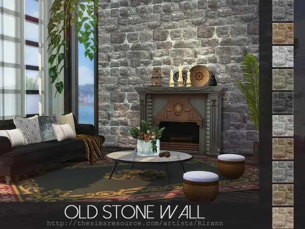 Alpha Rirann's Old Stone Wall - The Sims 4 Custom Content