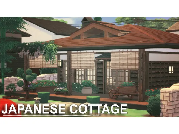 Maxis Match Japanese Cottage Stop Motion Build by Pralinesims - The Sims 4 Custom Content