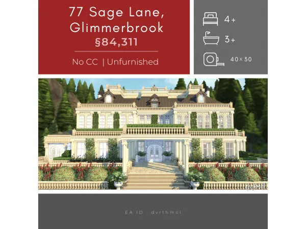 Alpha 77 SAGE LANE GLIMMERBROOK - The Sims 4 Custom Content