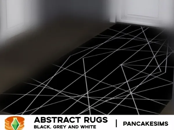 Alpha PancxSims' Abstract Rugs Black Grey and white by PancakeSims - The Sims 4 Custom Content