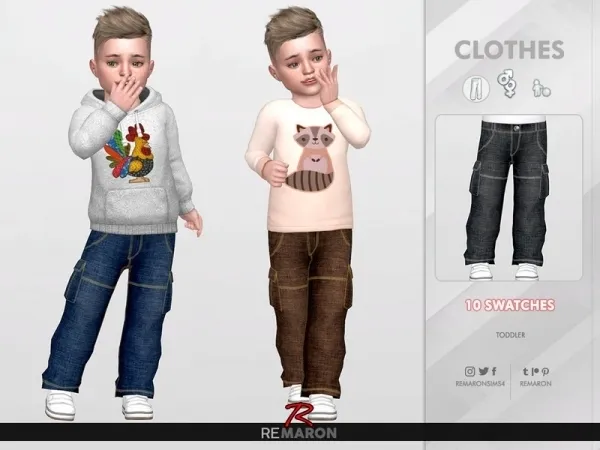 Maxis Match remaron's Denim Pants for Toddler 01 - The Sims 4 Custom Content