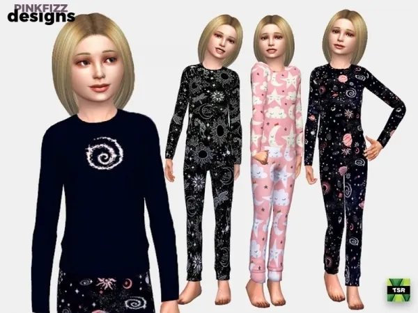 Maxis Match Pinkfizzzzz's Junior Moon Stars PJs - The Sims 4 Custom Content