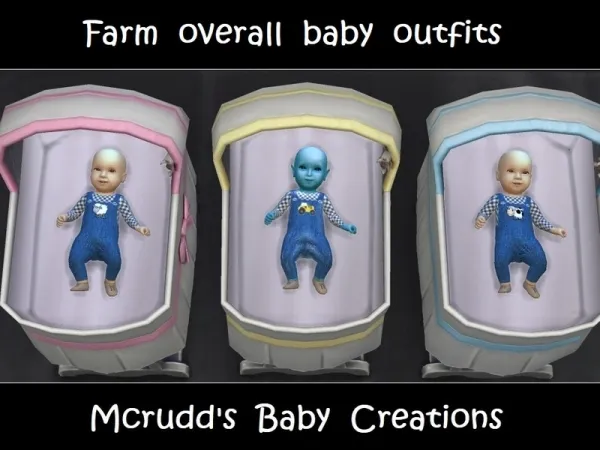 Maxis Match mcrudd's Farm overall baby outfits - The Sims 4 Custom Content