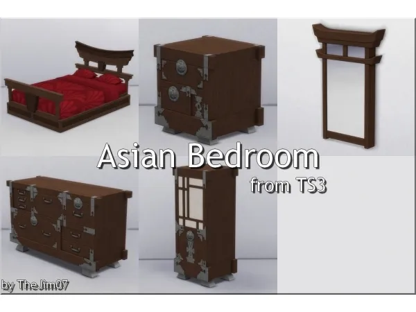 Maxis Match Asian Bedroom by thejim07 - The Sims 4 Custom Content