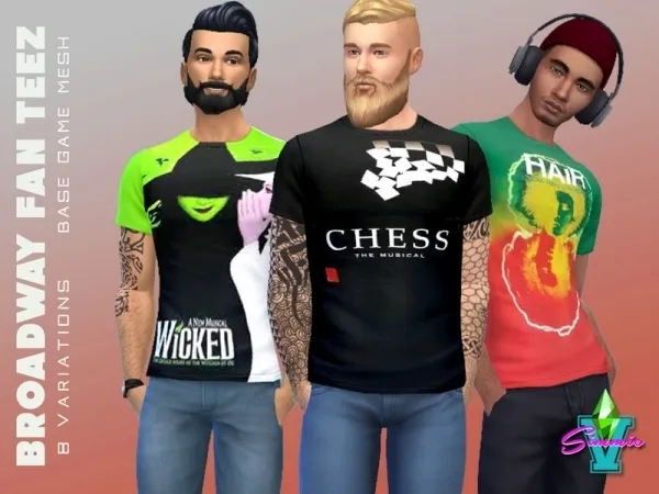 Maxis Match SimmieV Broadway Fan Teez - The Sims 4 Custom Content