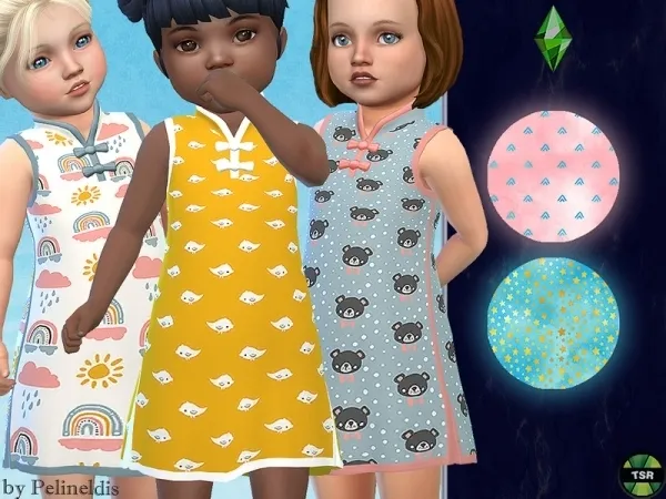 Maxis Match Pelineldis' Toddler Silk Nightdress - The Sims 4 Custom Content