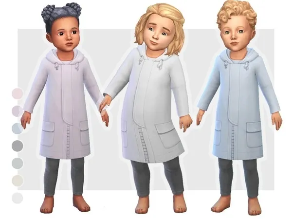 Toddler Rain Jacket 01 (Soft colors) - The Sims 4 Custom Content