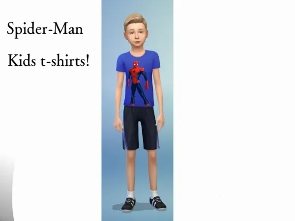 Maxis Match spiderman9980's Blue Spider Man kids shirt - The Sims 4 Custom Content