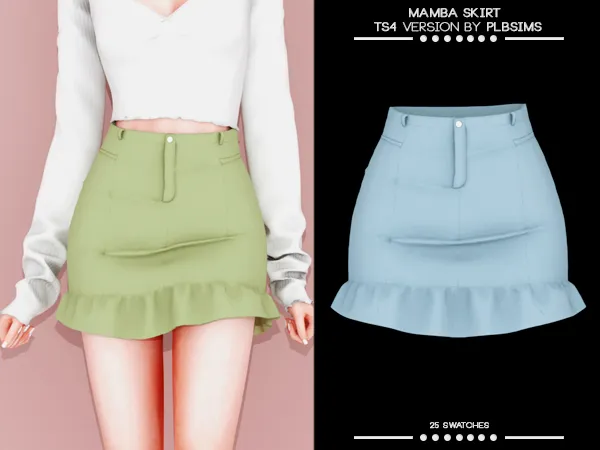 Alpha Mamba Skirt by plbsims - The Sims 4 Custom Content