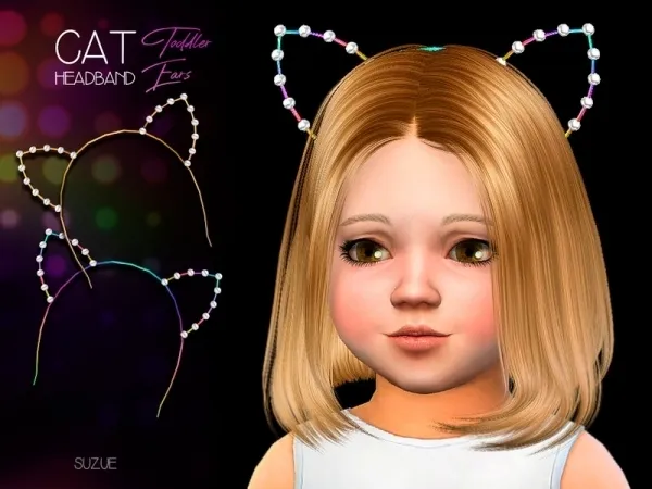 Alpha [Suzue] Cat Toddler Headband - The Sims 4 Custom Content