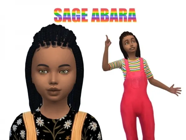 Maxis Match sageabara's Bob Short Braids Child - The Sims 4 Custom Content