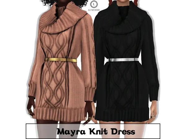 Alpha Mayra Knit Dress by lumysims - The Sims 4 Custom Content
