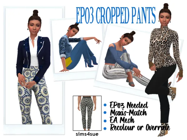 Maxis Match EP03 CROPPED PANTS - The Sims 4 Custom Content