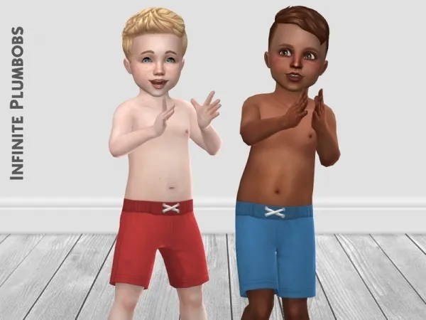 Maxis Match InfinitePlumbobs' IP Toddler Swim Trunks - The Sims 4 Custom Content
