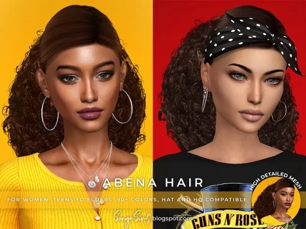 Alpha Abena Hair - The Sims 4 Custom Content