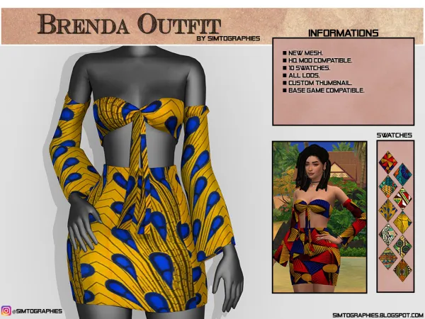 Alpha Brenda Outfit - The Sims 4 Custom Content