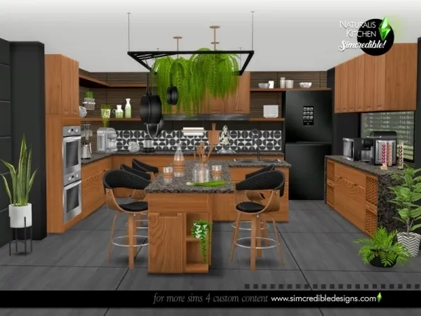 Maxis Match SIMcredible's Naturalis Kitchen - The Sims 4 Custom Content