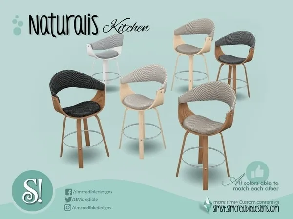 Naturalis bar stool herringbone - The Sims 4 Custom Content