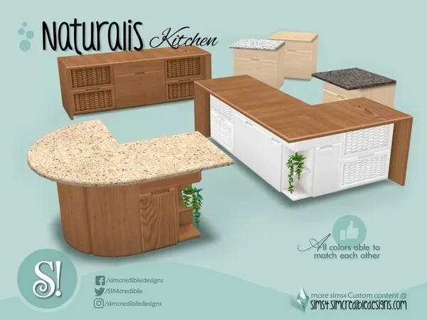 Naturalis counter island - The Sims 4 Custom Content