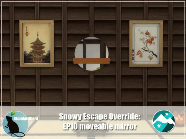 Maxis Match Snowy Escape Moveable Mirror (Override) - The Sims 4 Custom Content
