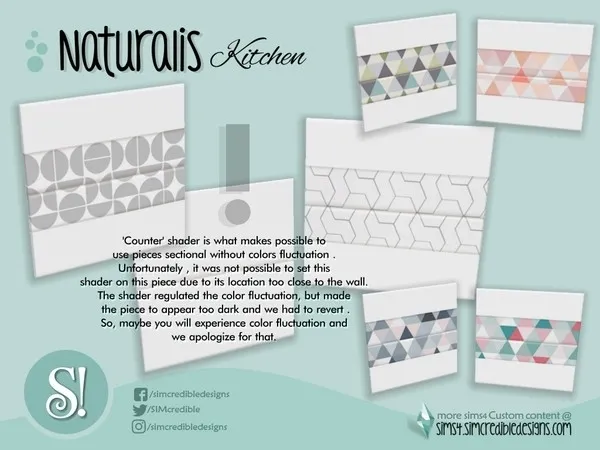 Naturalis wall tile white colors - The Sims 4 Custom Content