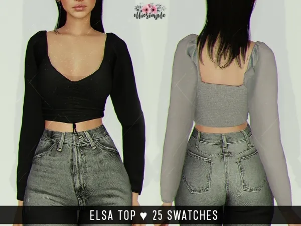 Alpha Elliesimple Elsa Top - The Sims 4 Custom Content
