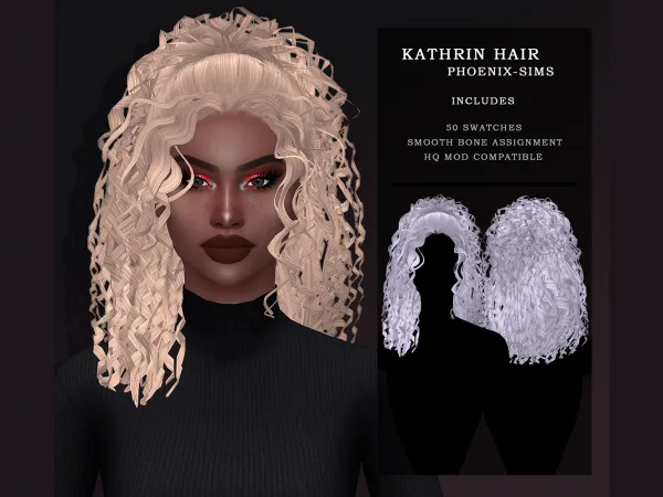 Alpha Kathrin Hair - The Sims 4 Custom Content