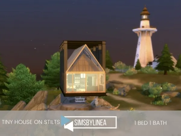 Alpha SIMSBYLINEA's Tiny House on Stilts - The Sims 4 Custom Content