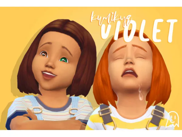 Maxis Match kumikya's violet hair for toddlers by celestial stars - The Sims 4 Custom Content