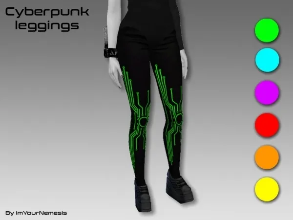 Alpha ImYourNemesis' Cyberpunk leggings - The Sims 4 Custom Content