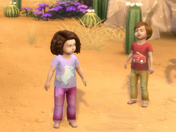 Alpha Toddler Dirty Tee Shirt by Wicked Old Witch - The Sims 4 Custom Content