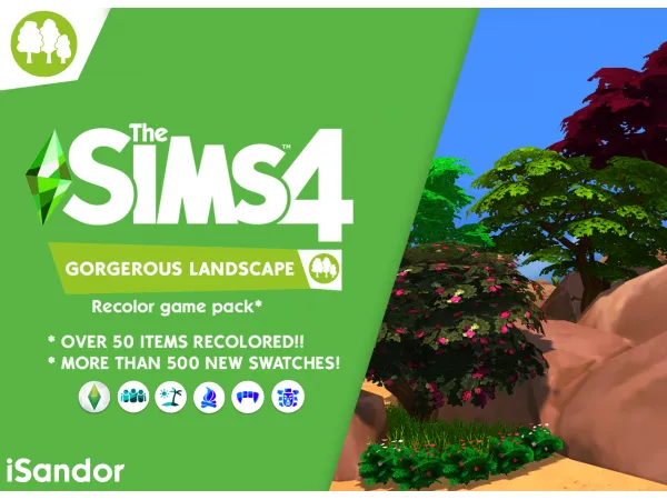 Maxis Match Gorgerous landscape Recolor pack Gardening stuff by iSandor - The Sims 4 Custom Content