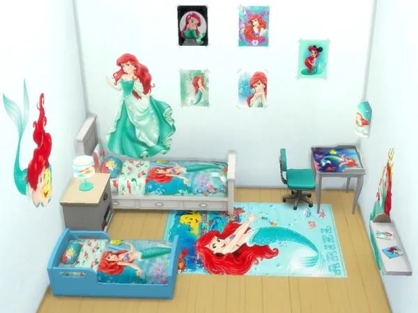 Alpha Arisha 214's The Little Mermaid bedroom - The Sims 4 Custom Content