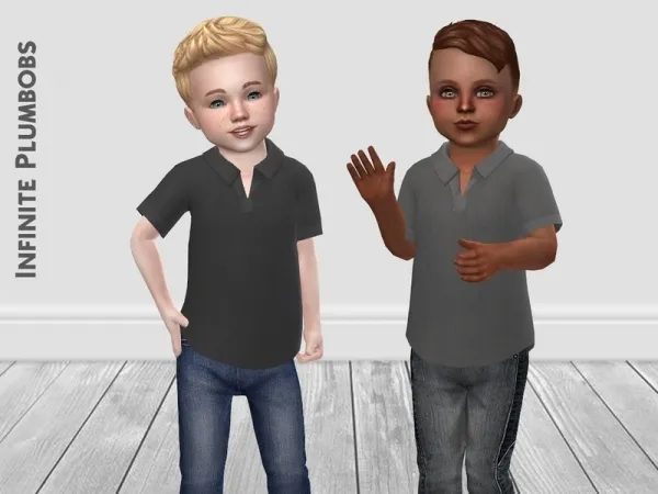 Maxis Match InfinitePlumbobs' IP Toddler Autumnal Polo Shirt - The Sims 4 Custom Content