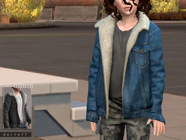 Alpha Darte77's Sherpa Trucker Jacket - The Sims 4 Custom Content