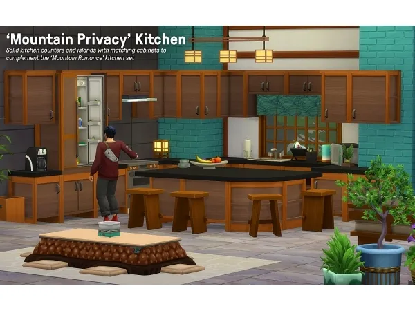 Maxis Match Mountain Privacy Kitchen - The Sims 4 Custom Content